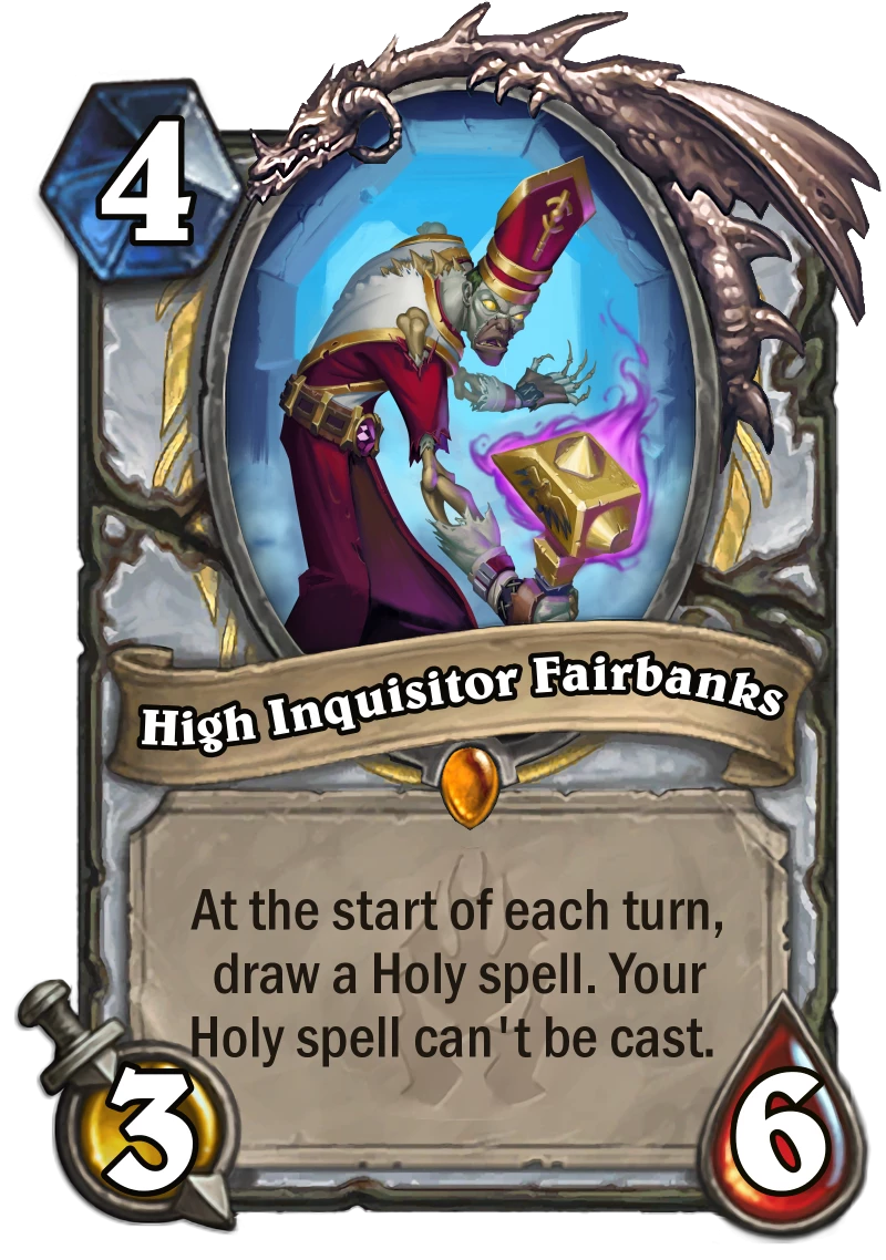 High Inquisitor Fairbanks - Custom Hearthstone Card